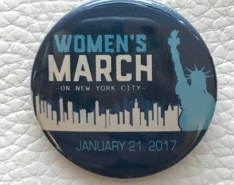 Woman's March on NYC 1 1/2" pin