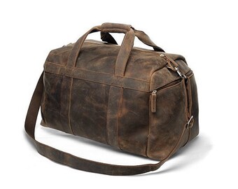 Handmade Buffalo Leather Gym Bag / Sports Bag / Duffel / Weekender / Traveling Bag