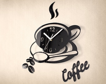 Kitchen Coffee Clock V2 - Modern Wall Clock
