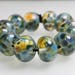 Blue Green Beads, Blue Green Frit Beads, Green Lampwork Beads, Ocean Beads, Blue Green Lampwork Beads, Kathys Bead Shop, Artisan Lampwork