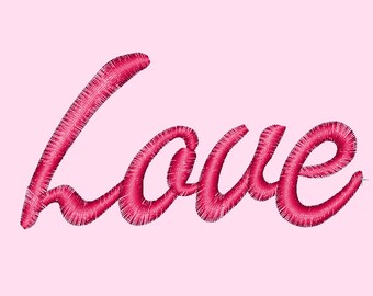 Love text Valentine Machine Embroidery Design File pattern