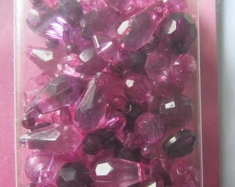 box of 20 g of various faceted beads sizes and shapes