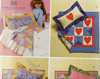 18" DOLL BED & QUILTS Butterick Pattern 4538