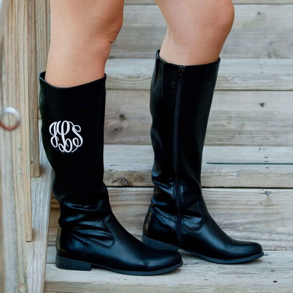 monogram lace up boots