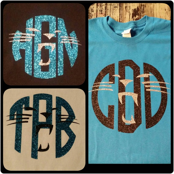 SHORT Sleeve - FULL Chest Design - Panthers (INSPIRED) Monogrammed Tee