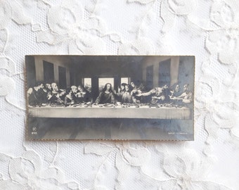1939 "The Last Supper" Antique Religious Card Holy Card - Leonardo da Vinci