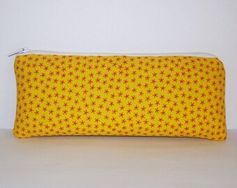 Pipe Pouch, Yellow Pipe Case, Pipe Bag, Padded Pouch, Glass Chillum Cozy, Vape Pen Case, Stoner Gift, Hippie Purse, Boho Bag - 7.5" LARGE