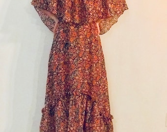 P.R. FOSTER VINTAGE semi sheer maxi dress