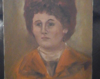 Signed oil portrait 1950 circa