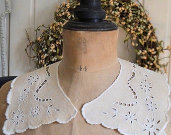 French antique linen, antique linen collar, 1900S