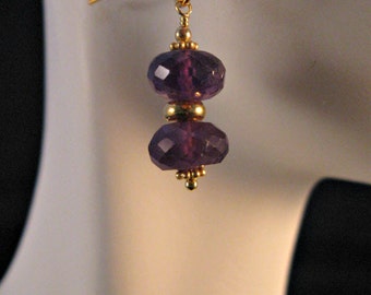 Amethyst gemstone earrings, birthstone earrings, dangle earrings, drop earrings, February birthstone, ametyst earrings, gemstone earrings