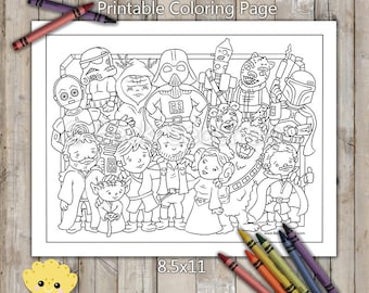 Star Wars Character Group Printable Coloring Page