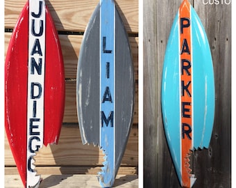 Surfboard Custom Shark Bite Nursery Decor Beach Coastal Home
