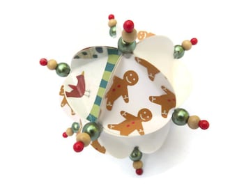 Christmas Ornament, Geometric Ornament, Paper Ornament, Christmas Ball, Handmade Ornament, Tree Ornament, Gift Ornament, Large Ornament