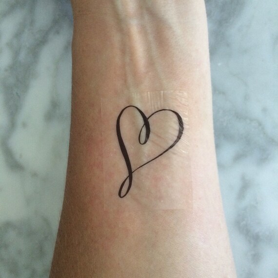Heart Tattoo Heart Temporary Tattoo Fake Tattoo Wedding