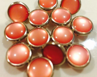 24 Peach Cowgirl Snaps Pearl Prong Western Snaps