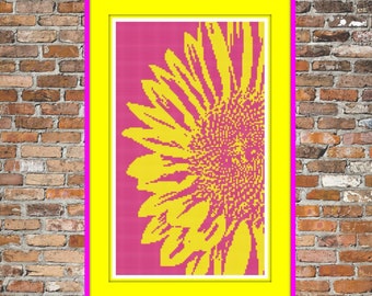 Pop Art Sunflower - a Counted Cross Stitch Pattern