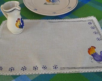 Hand painted Rooster placemats pugliese