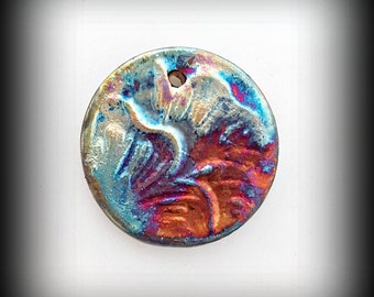 Ceramic Pendant, Ceramic Cabochon, Raku Pendant, Raku Cabochon, Ceramic Jewelry, Necklace Pendant, Raku Jewelry, Gift for Women Gift for Her