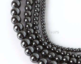 (20) 6mm, 8mm (15), 10mm (8)-genuine Hematite beads