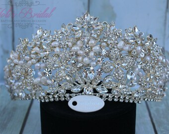 Swarovski Tiara, QuinceaneraTiara, Crystal Tiara ,Wedding Tiara ,Crown , Princess Tiara, Quinceanera, Crystal Headpiece, Corona, XV Tiara