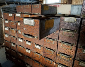 PRIMITIVE HARDWARE STORE Bins Drawers (Discounts On Multiples)Storage Old Wood Antique Industrial Apothecary Unique Country Farmhouse Barn