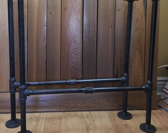 Set of 2 industrial iron pipe dining table "H" legs DIY kit
