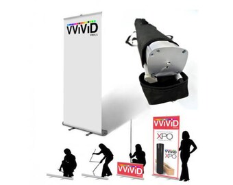 Retractable Banner Stand Roll Up Banner 32" x 79” Trade Show Graphic Display Roll-Up Adjustable Banner Pole Frame VViViD