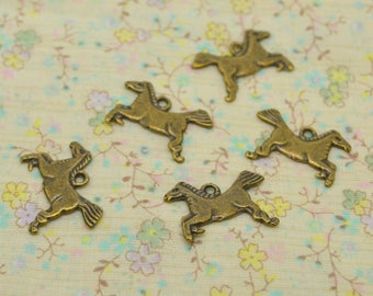 5 x riding extra flat 16mm galloping horse charm / 13mm