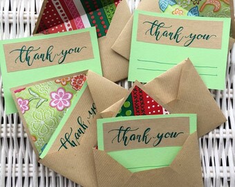 Set of five envelopes with Thank You Card