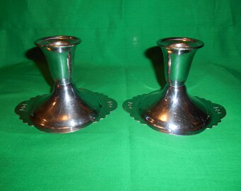 One Pair (1), of Krome Kraft, Candle Sticks, from Farber Bros.