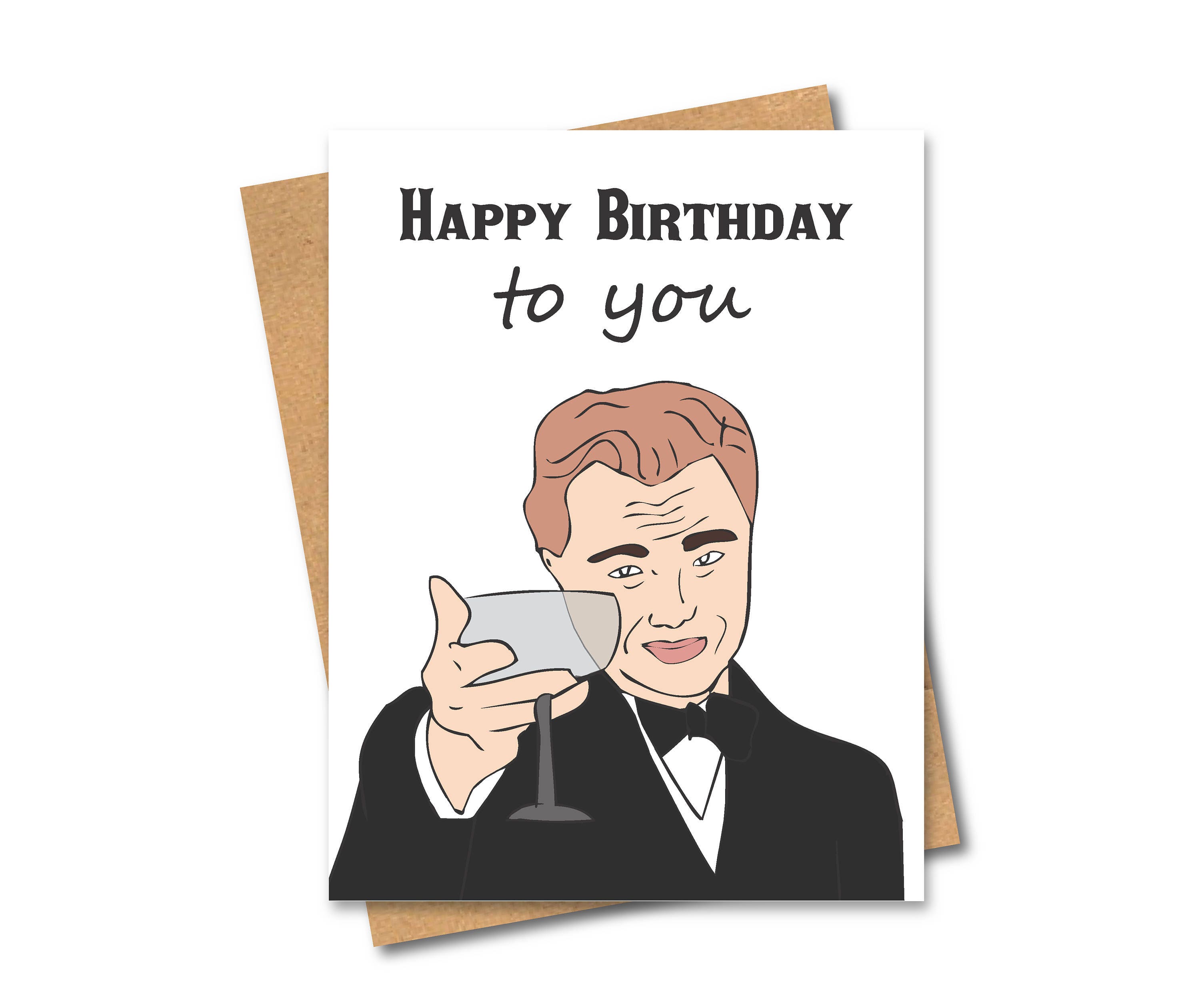 Leonardo Dicaprio Cheers Birthday Card Gatsby