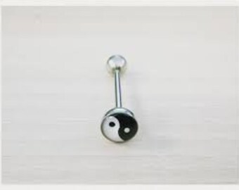 Yin And Yang Surgical Steel Tongue Bars