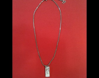 Silver necklace pink metal logo DIOR