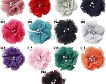 10pcs Mixed Color Flower Organza Appliques For Craft Decoration 6cm