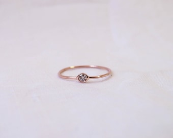 Champagne diamond ring - 14K gold band