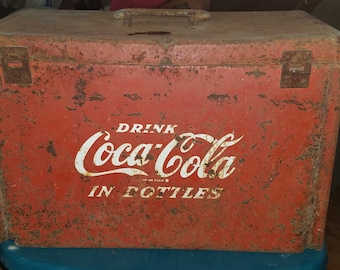Vintage Coca Cola bottle ice chest