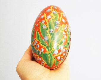 Vintage Tin Litho Egg Chambers Candy 1980s Easter