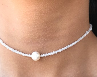 Beaded Chokers,Danity Choker, Trendy Jewelry, Beach Vibe, Choker, Bohemian Jewelry, Pearl, Beach Jewelry, Hippie, Coachella