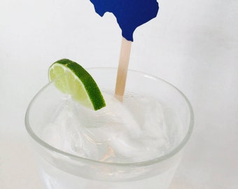 15 State Swizzle Sticks - Texas - Drink Stir Sticks - Housewarming - New House - Going Away Party - Celebration - New Job - New State