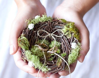 Wedding ring pillow Birds nest