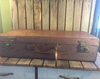 Vintage Peerless Leather Suitcase, Vintage Suitcase, vintage Luggage