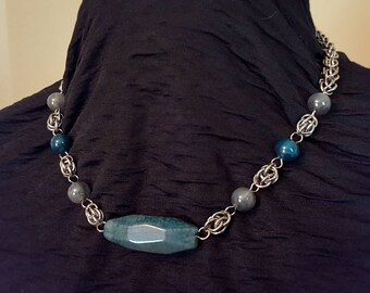 Chainmaille Agate Necklace