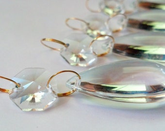 5 Clear Smooth Teardrop Chandelier Crystals NO Facets Ornaments