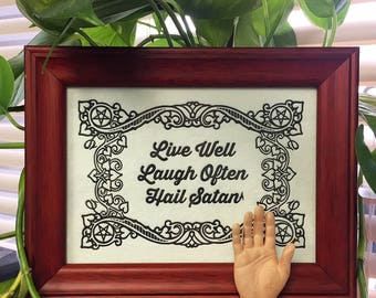 Hail Satan - 5x7" Halloween Letterpress Print