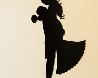 Wedding Cake Topper - Black Acrylic