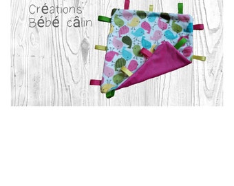 Beautiful taggy blanket 12 x 12