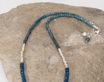 Blue Apatite and Sterling Silver Necklace