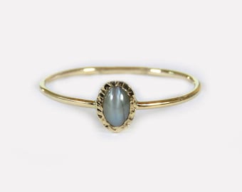 Alexandrite Ring, June Birthstone Ring, Stacking Ring, Solid 14k Gold Ring, Cat's Eye, Alexandrite Engagement Ring