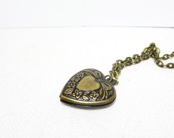 Custom necklace -Red Heart necklace -Heart Locket Necklace- book locket -Mothers Day Locket, Victorian Locket, Secret Locket, Shabby Chic
